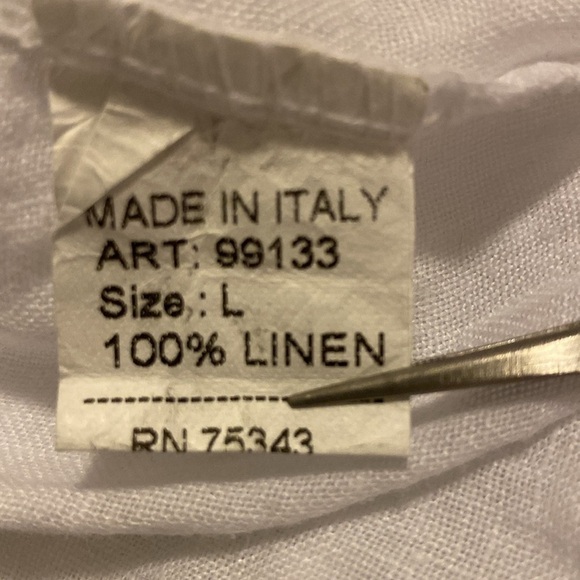 Viola Borghi size L linen blouse white made in Italy - Picture 4 of 8
